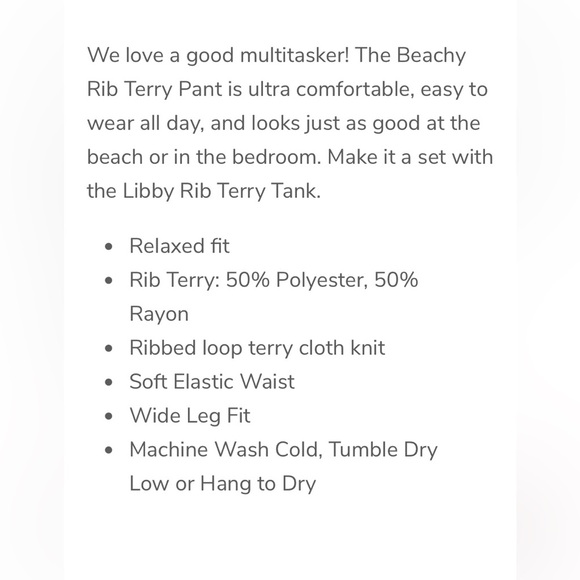 Z Supply Light Blue Ribbed French Terry Wide Leg Knit Pants. Elastic Waist. Soft - Picture 16 of 16